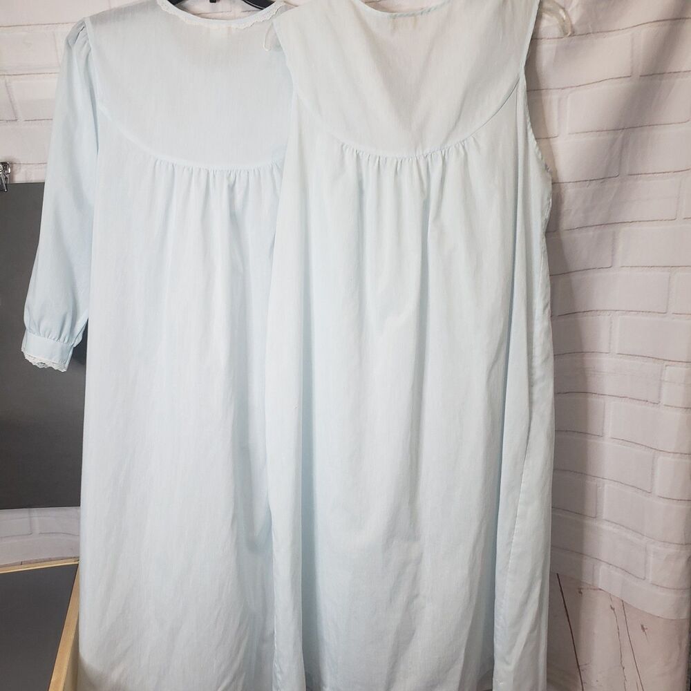 Vintage Barbizon Two-piece Peignoir Set Blue Robe & Gown Grandmacore Cottagecore - Picture 8 of 8